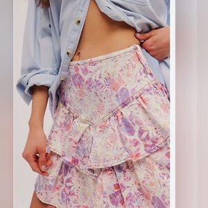 Driftwood Denim Ruffle Skirt in Sweet Romeo White